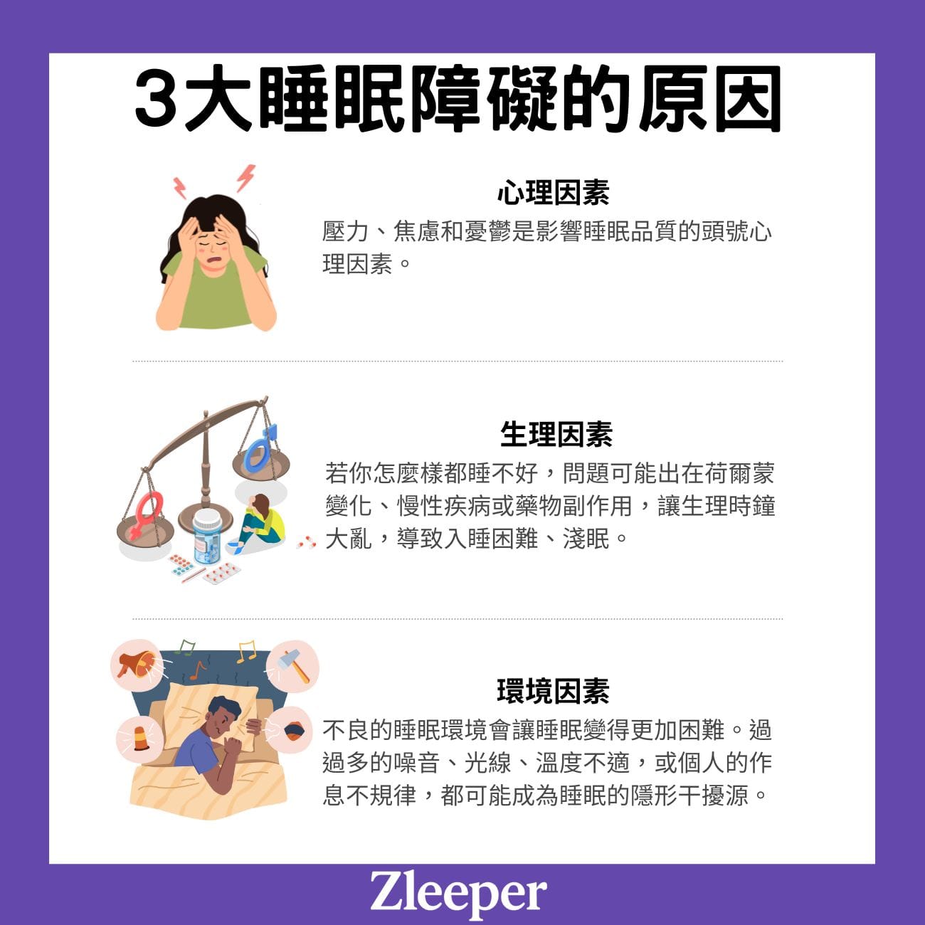 3大睡眠障礙的原因