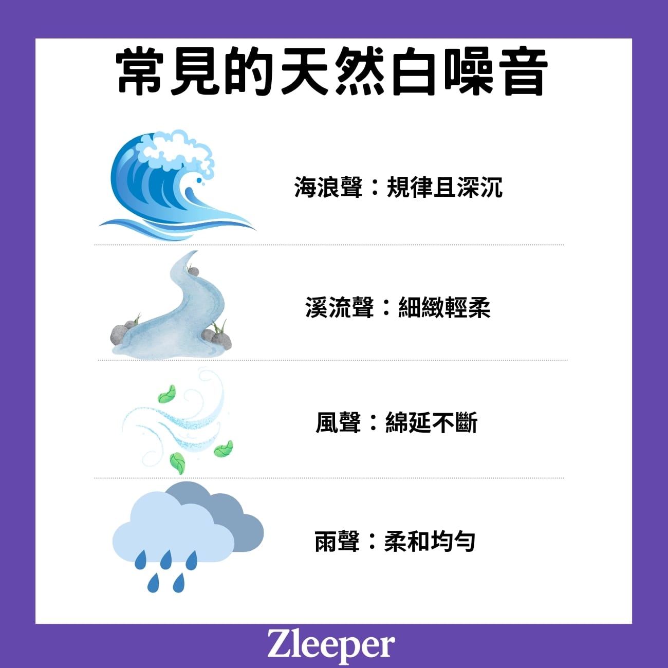 常見的天然白噪音